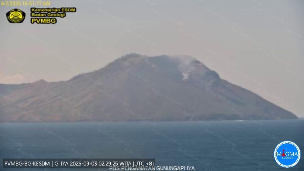 Gunung Iya di Ende Masih Level Waspada, Masyarakat dan Wisatawan Dilarang Dekati Kawah