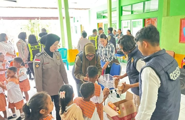 Pascagempa, Polwan Polres Ende Hadirkan Santapan Bergizi untuk 116 Anak TK