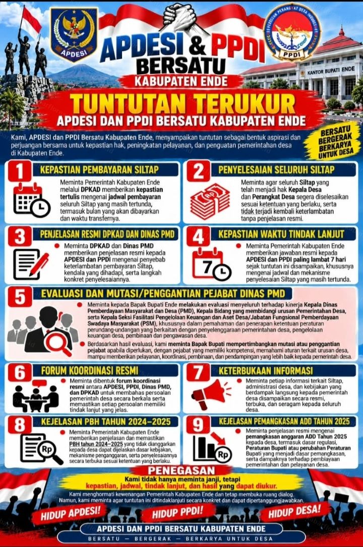 Kades dan Perangkat Desa di Ende Akan Gelar Aksi Damai, Soroti Siltap yang Tertunda