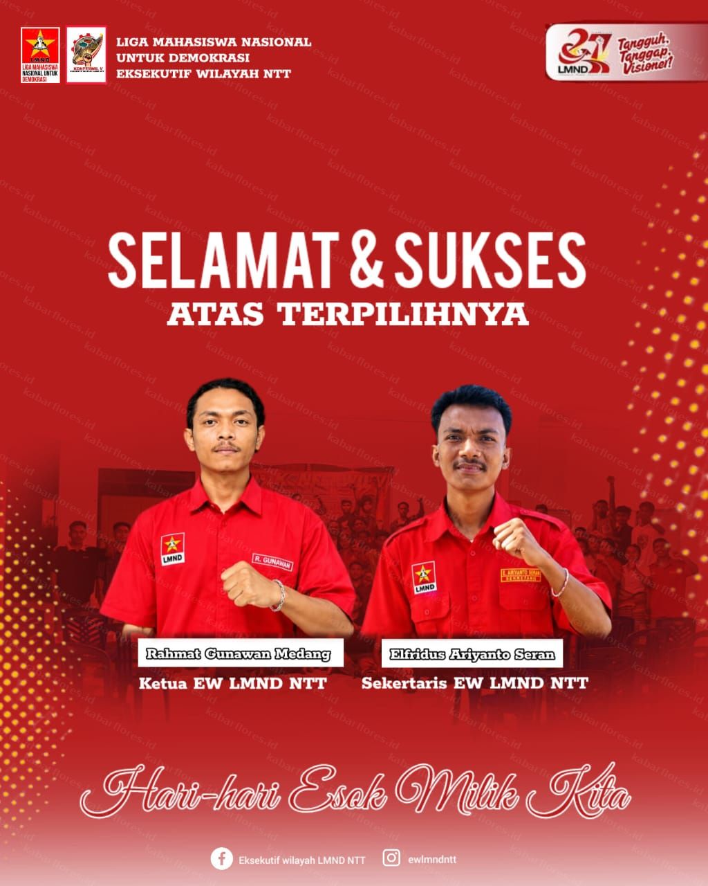 Konferwil V LMND NTT 2026, R. Gunawan dan Elfridus Ariyanto Seran Terpilih Pimpin LMND NTT Periode 2026–2028